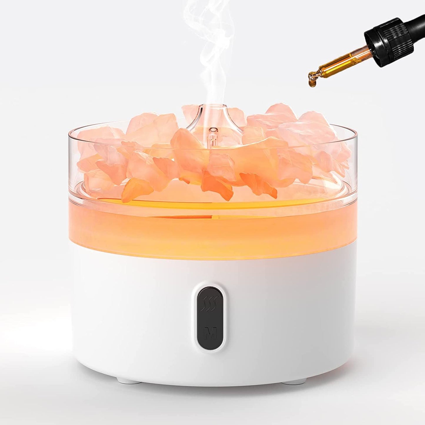 Himalája só aroma diffúzor – éjjeli fény – USB-C – lánghatás (sóval)