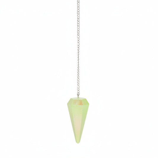 Hatszögletű inga – Aurora kristály – halványzöld - 4 cm