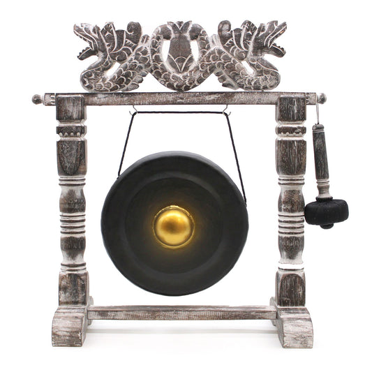 Kicsi Gong Állványon – 25 cm – Fekete
