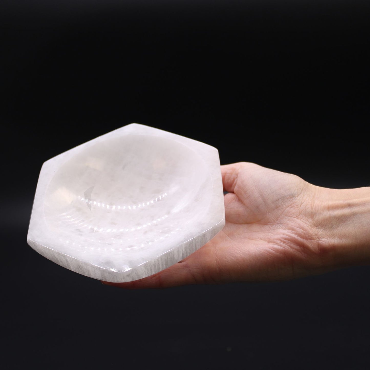Szelenit tál – hatszögletű – 15 cm
