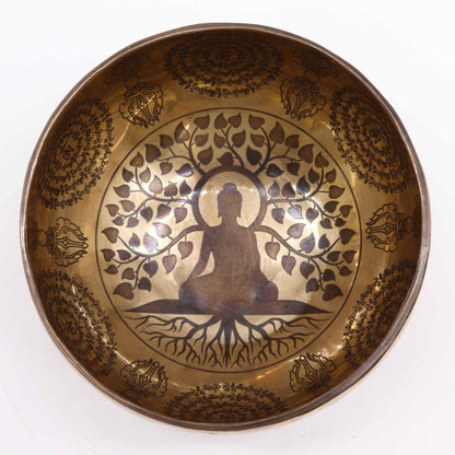 Díszített Tibeti hangtál – 16 cm – Bodhi Fa Buddha