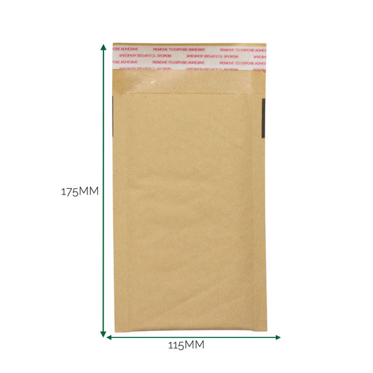 Kraft légpárnás boríték (115 × 175 + 40 mm)