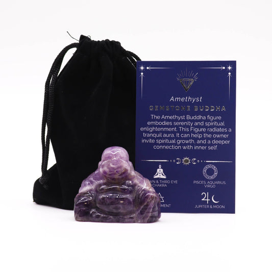 Drágakő Nagy Buddha – ametiszt 50 × 40 × 20 mm