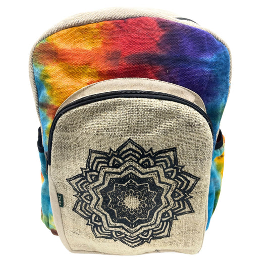 Batikolt kender nagy hátizsák - mandala