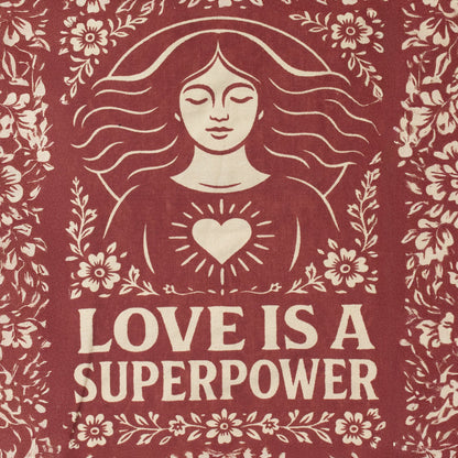 Toni táska – Love is a superpower (42 × 30 cm) – 10 oz