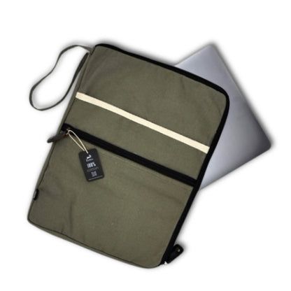 Vászon nagyméretű laptop tok – Olíva – 30 × 40 cm