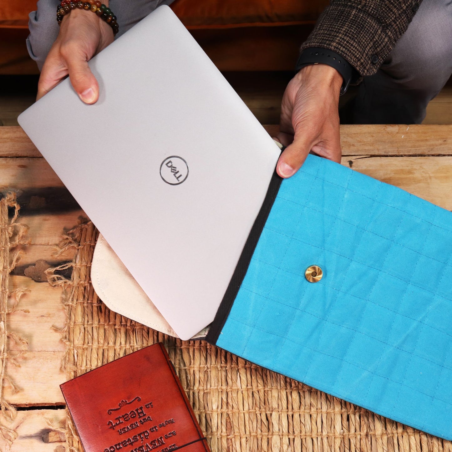 Párnázott Laptoptok – Kék – 14 oz kőmosott
