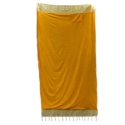 Pamut pareó törölköző – 100 × 180 cm – napfényes sárga