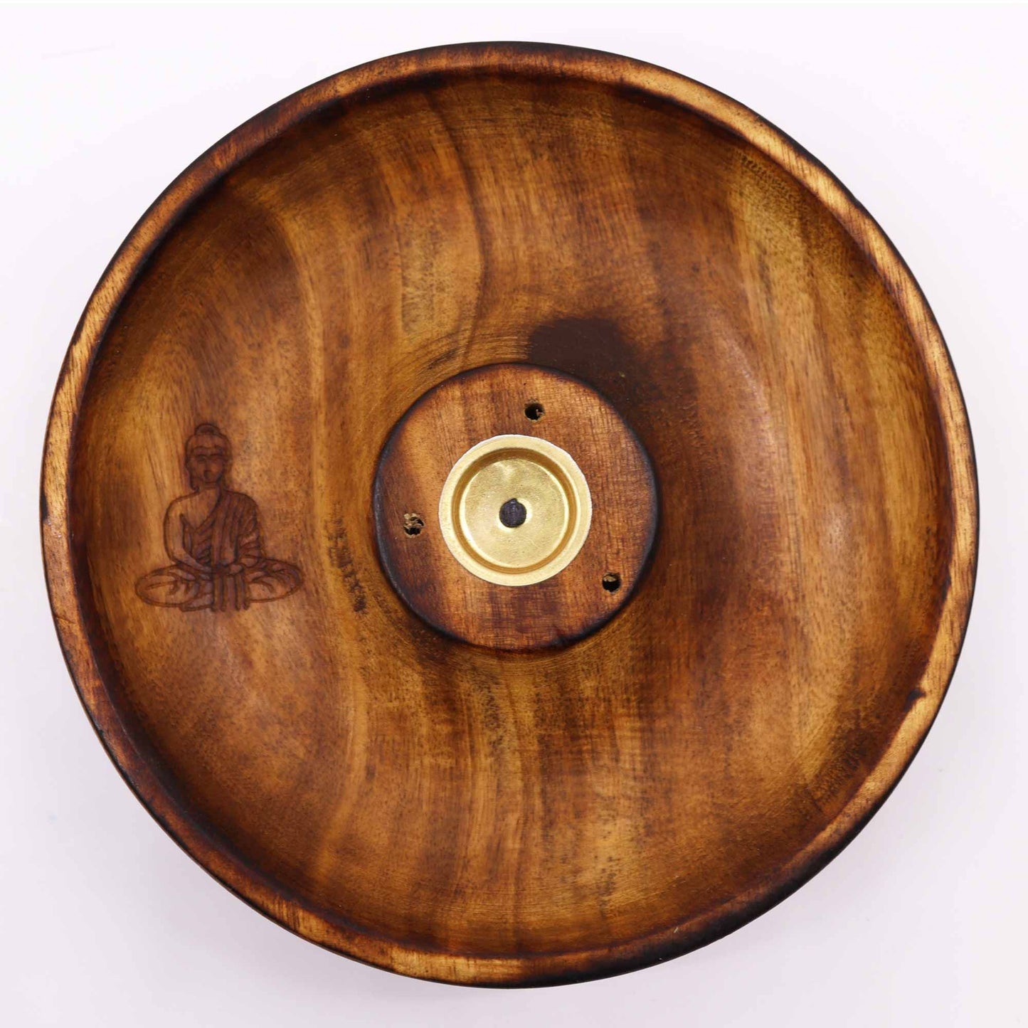 Kerek füstölőpálca- és füstölőkúp-tartó – Buddha