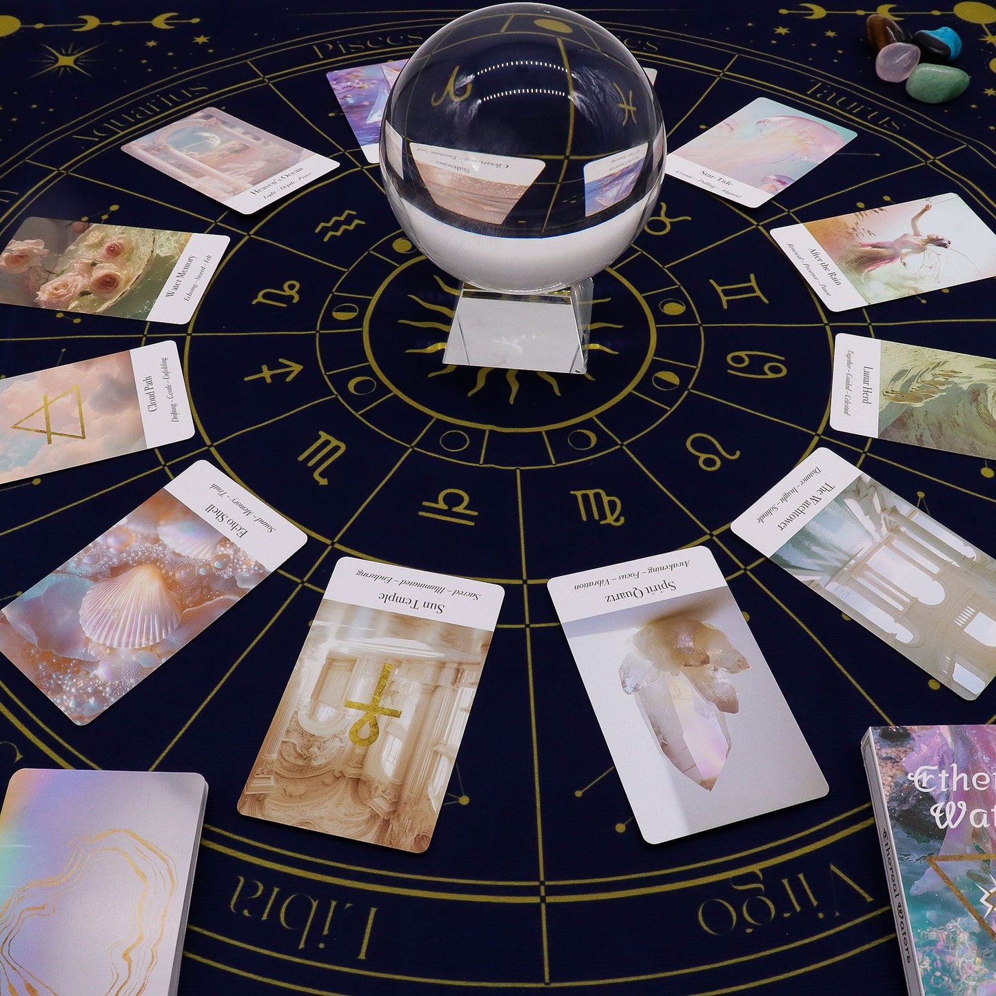 Tarot kirakó kendő – zodiákus, 75 × 75 cm