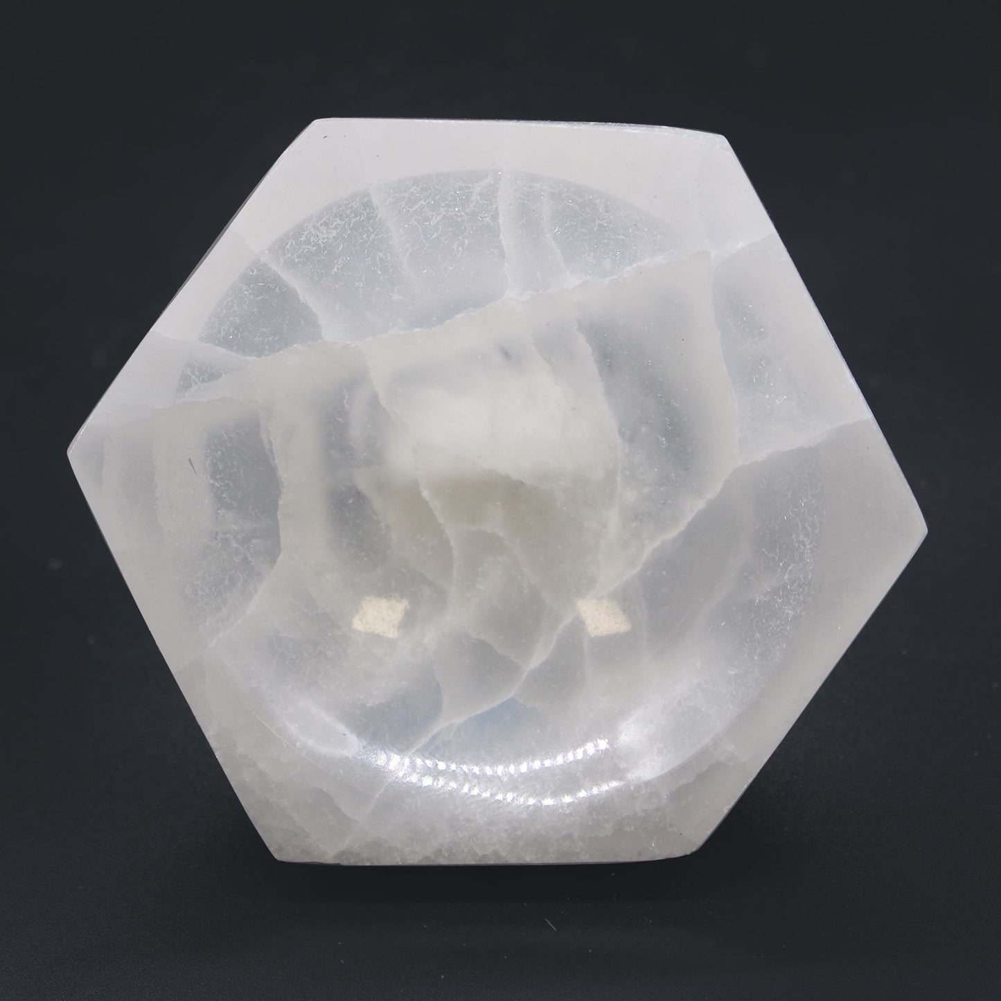 Szelenit tál – hatszögletű – 10 cm