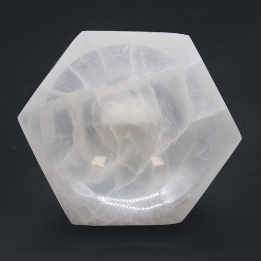 Szelenit tál – hatszögletű – 10 cm