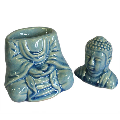 Ülő Buddha aromalámpa - kék