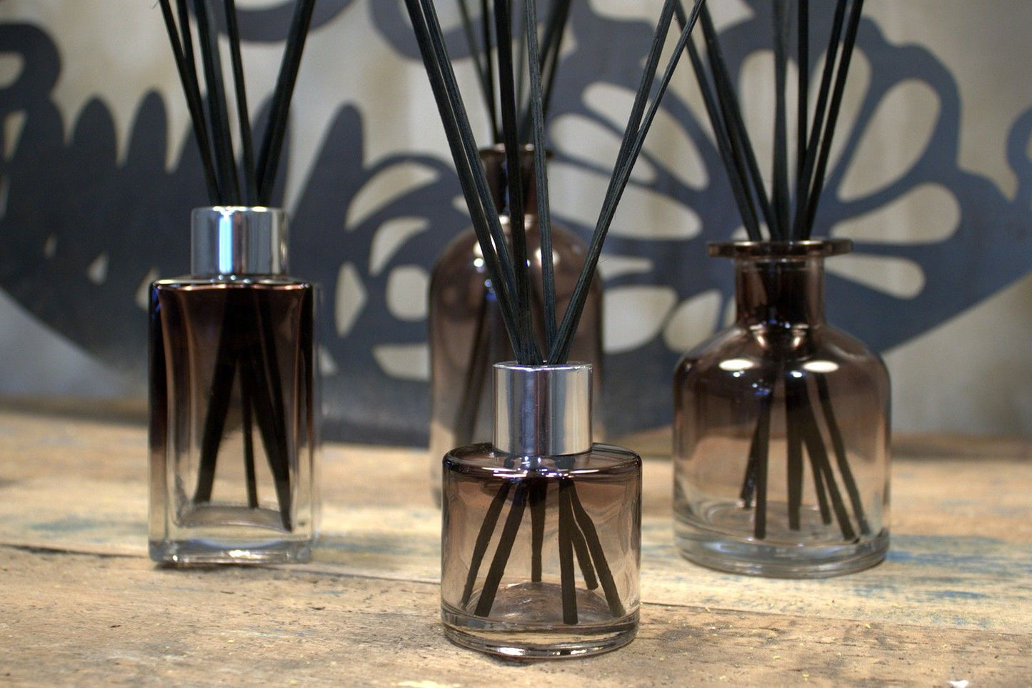 100 ml szögletes, hosszú pálcás diffúzor üveg – antracit