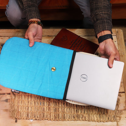 Párnázott Laptoptok – Kék – 14 oz kőmosott