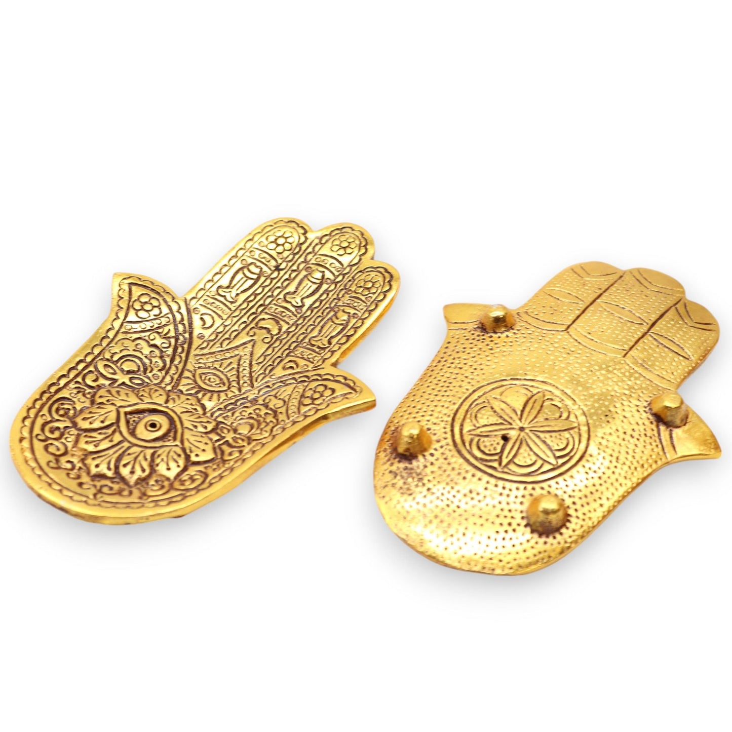 Arany alumínium kis Hamsa füstölőtartó 13 × 5,5 cm