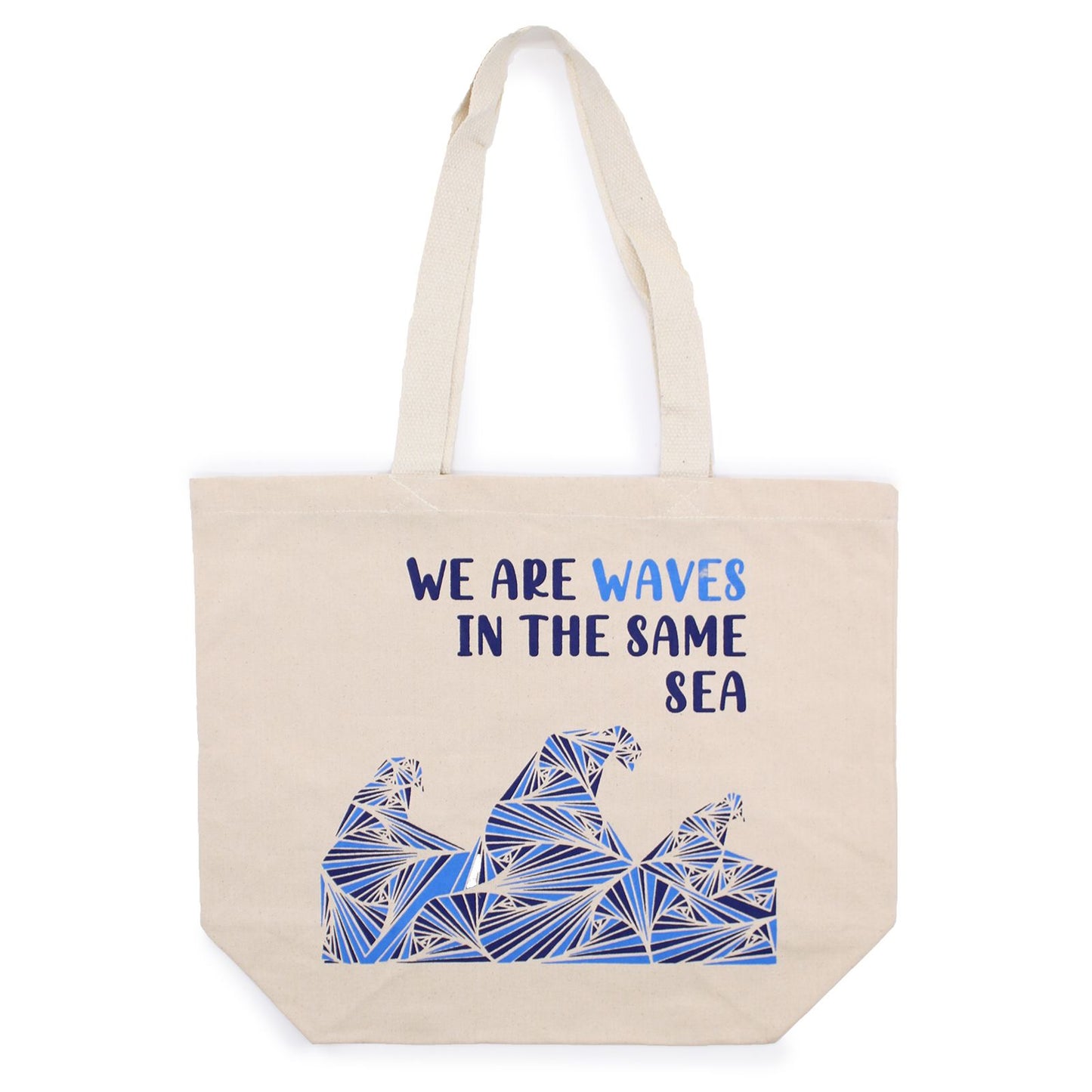 Pamutvászon táska felirattal – We are Waves – natúr