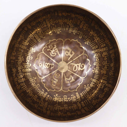Díszített Tibeti hangtál – 16 cm – Mantra