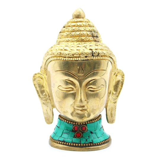 Bronz Buddha fej szobor – nagy – 11,5 cm