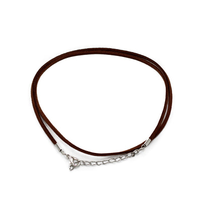 Művelúr ékszerzsinór – sötétbarna A010, 2,5 mm × 55 cm