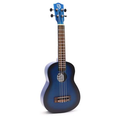 Kézműves ukulele – kék sunburst kivitel (4 húros)