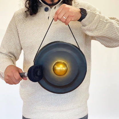 Kicsi Gong Állványon – 25 cm – Fekete