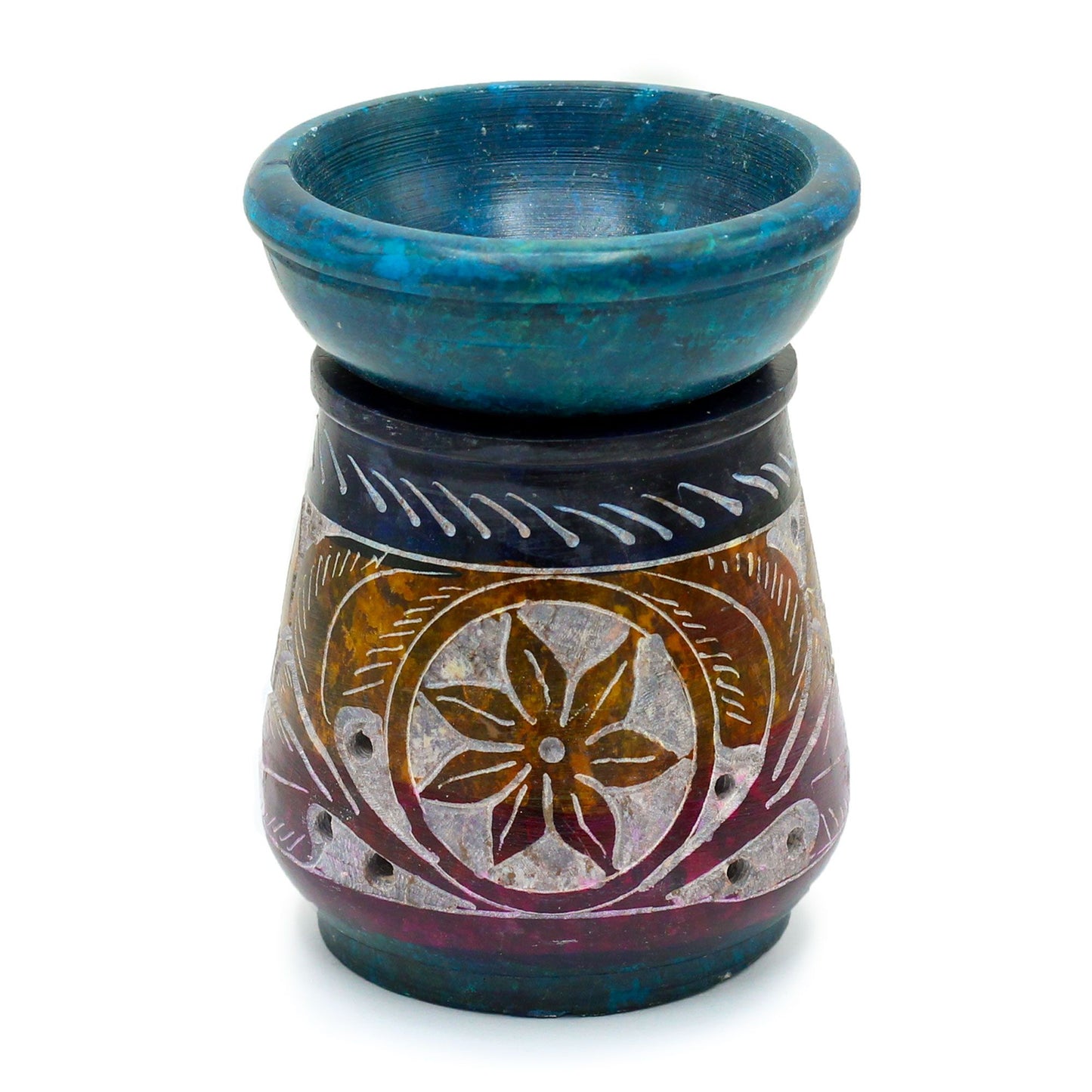 Kicsi színes szappankő aromalámpa 8 cm – Virág