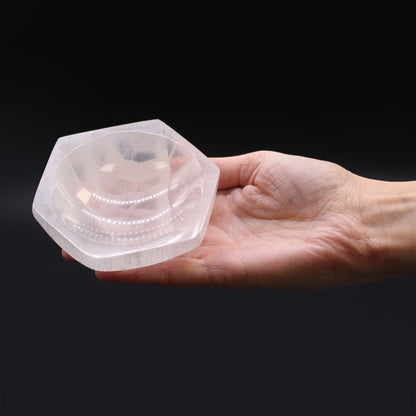 Szelenit tál – hatszögletű – 10 cm
