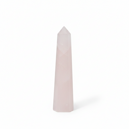 Hatszögletű ásvány obeliszk kb. 11 cm - rózsakvarc