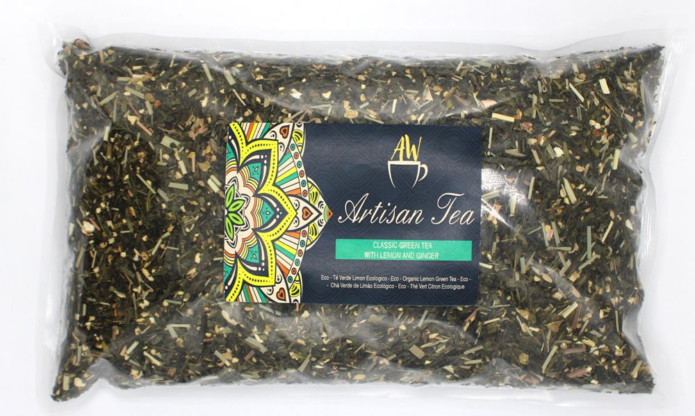 Öko Klasszikus Zöld Tea Citrommal és Gyömbérrel 1 kg
