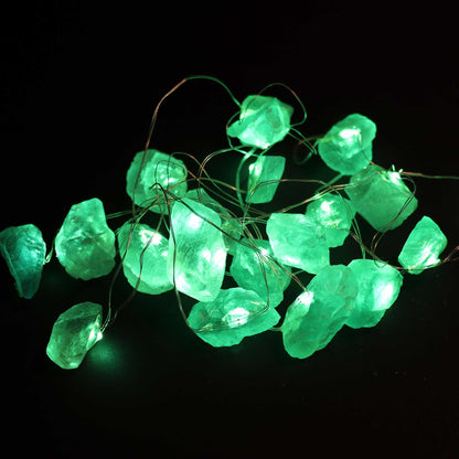 LED Fényfüzér Kristályokkal – jáde Kő