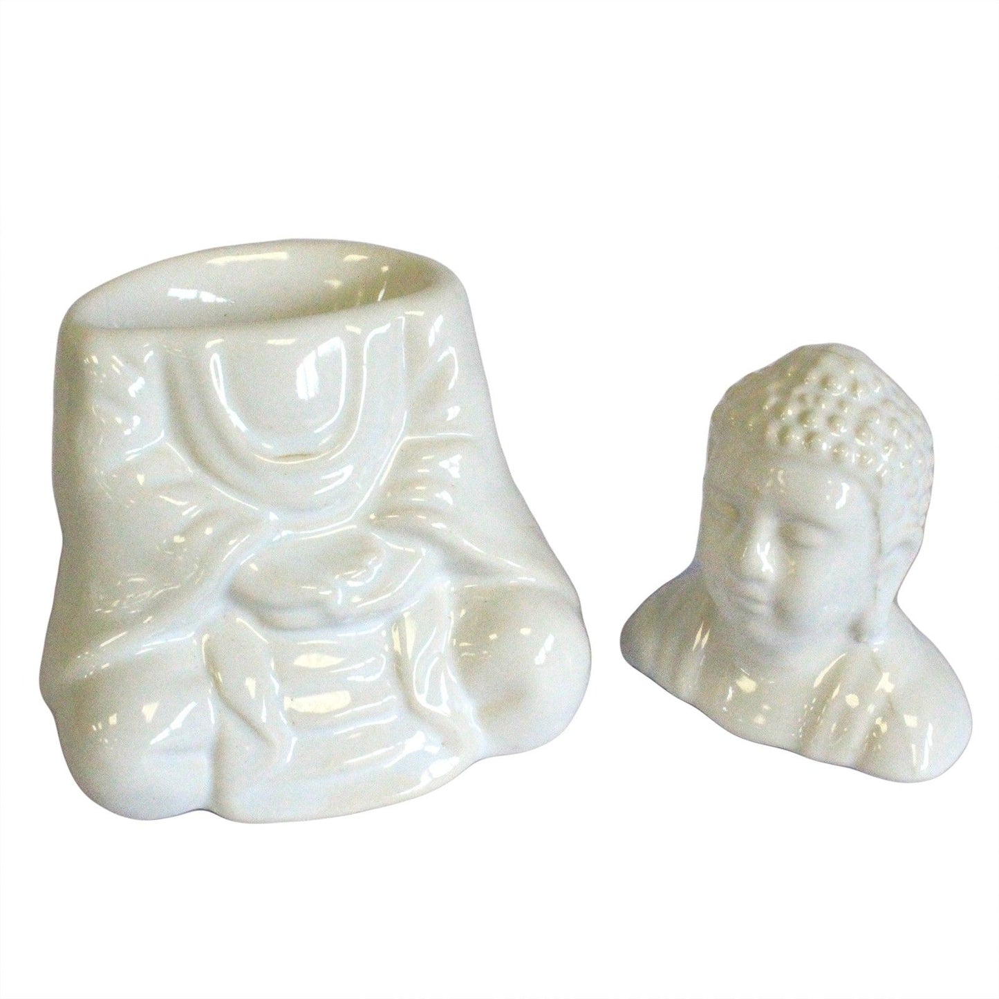 Ülő Buddha aromalámpa – fehér