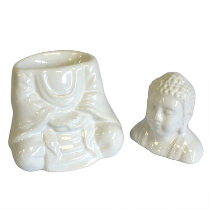 Ülő Buddha aromalámpa – fehér