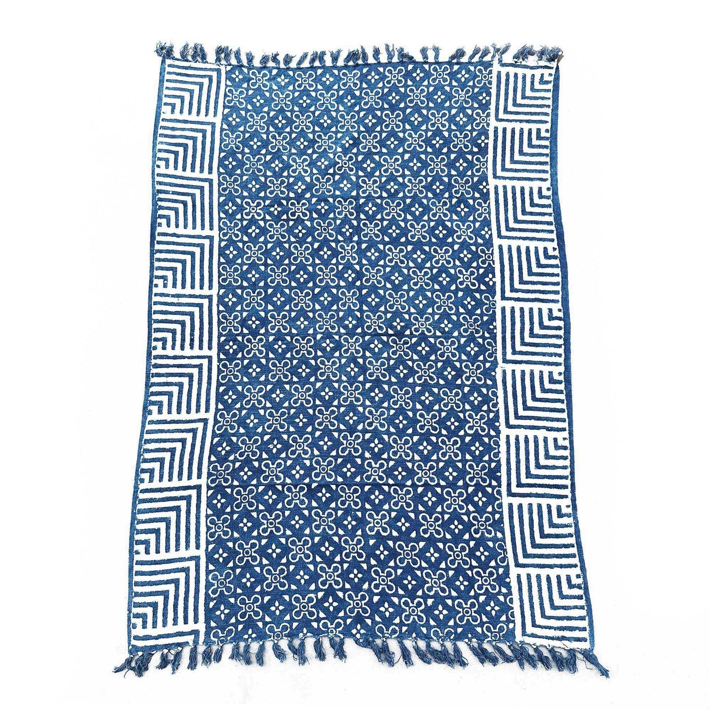 Kézzel készített indigókék takaró – 170 × 120 cm – Kasba csempe