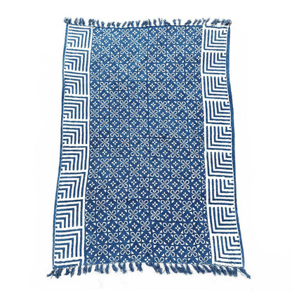 Kézzel készített indigókék takaró – 170 × 120 cm – Kasba csempe
