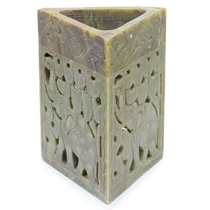 Háromszög szappankő aromalámpa 11 × 9 cm – Elefánt