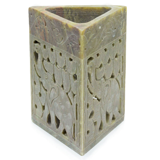 Háromszög szappankő aromalámpa 11 × 9 cm – Elefánt