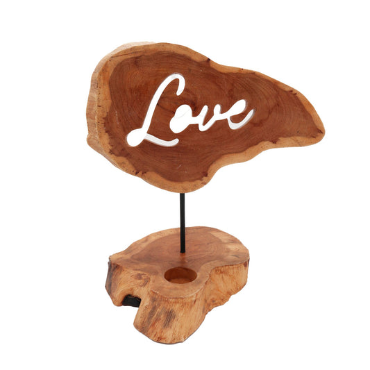 Gyertyatartó táblával – Love
