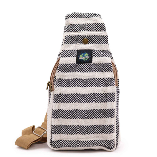 Vászon Cross-Body táska – Fekete és Fehér
