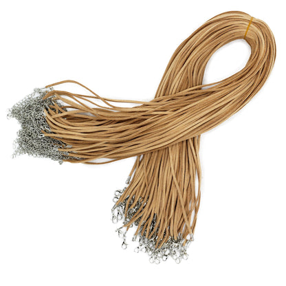 Művelúr ékszerzsinór – bézs A120, 2,5 mm × 55 cm