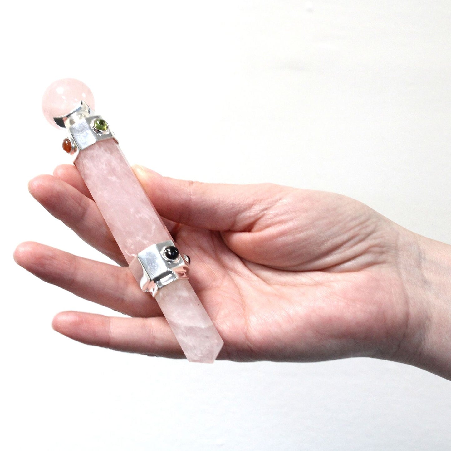 Hatszögletű pálca – 12 cm – hegyikristály