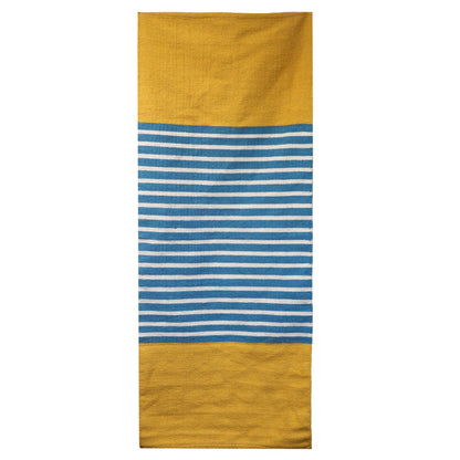 India pamutszőnyeg – 70 × 170 cm – Sárga/kék