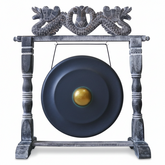 Közepes Gong állványon – 50 cm – fekete