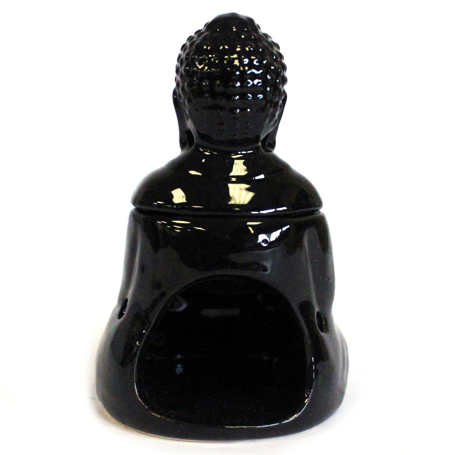 Ülő Buddha olajpárologtató – fekete