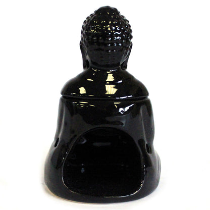 Ülő Buddha olajpárologtató – fekete