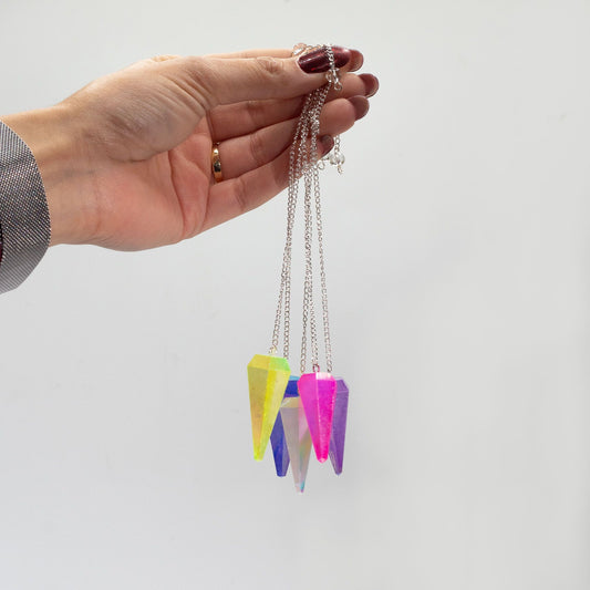 Hatszögletű inga – Aurora Crysta Angyali fehér – 4 cm