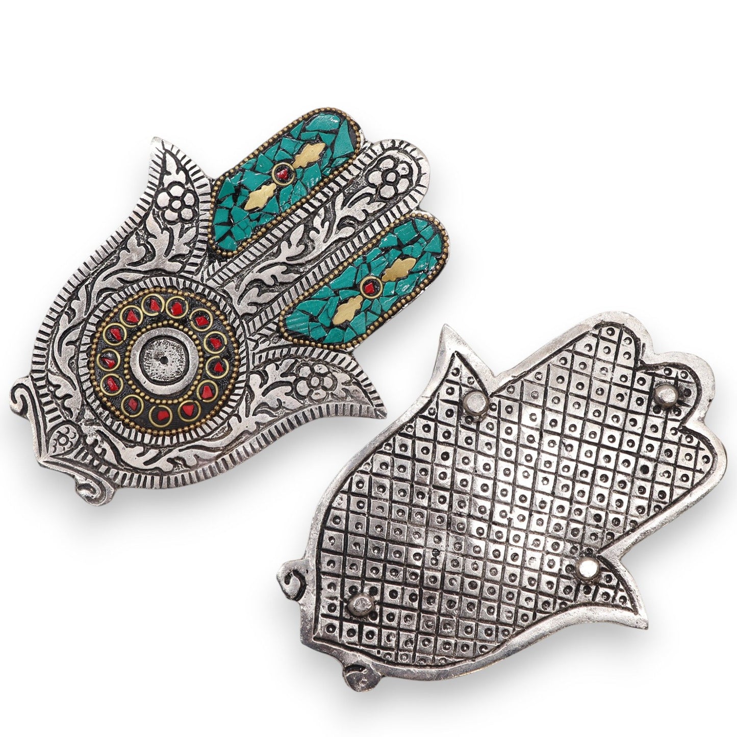 Kicsi zöld Hamsa füstölőtartó – 13 × 5,5 cm