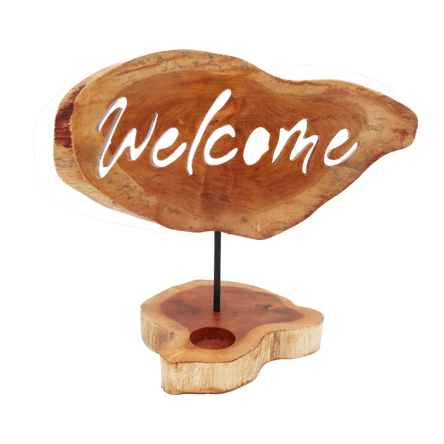 Gyertyatartó táblával – Welcome