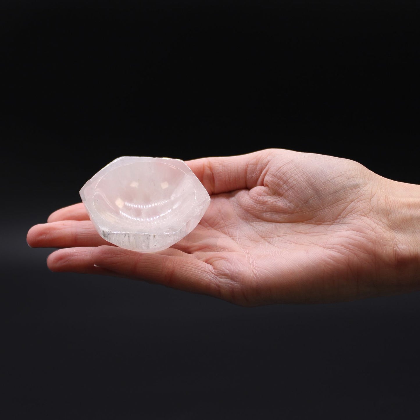 Szelenit tál – hatszögletű – 6 cm