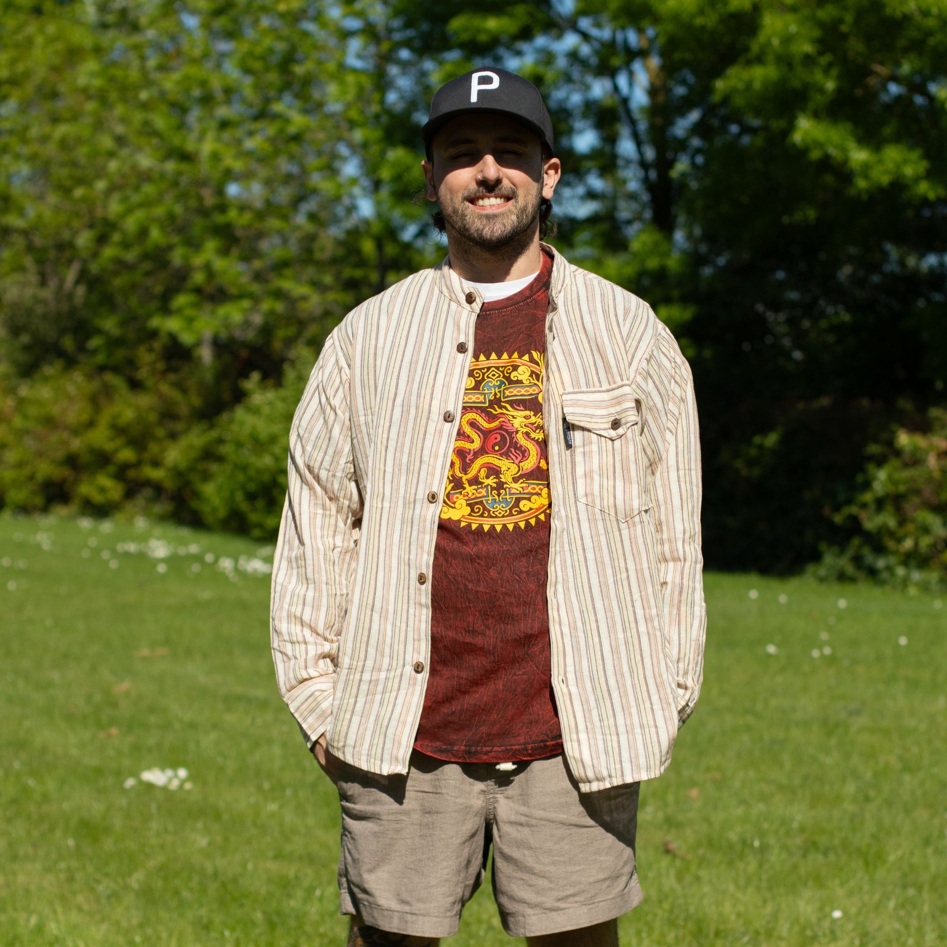 Nomad Sari Grandad Shirt - Brown Beige
